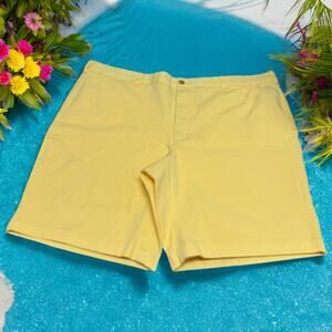 Club‎ Room Mens Shorts 40W Sunwash Yellow Chino 4 Way Stretch 9" Inseam Comfort